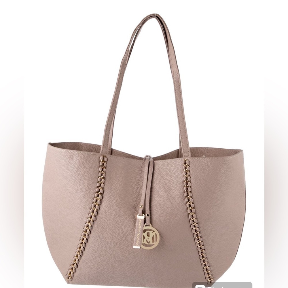 BADGLEY MISCHKA Decorative Chain Tote Bag_~Taupe - Picture 2 of 6